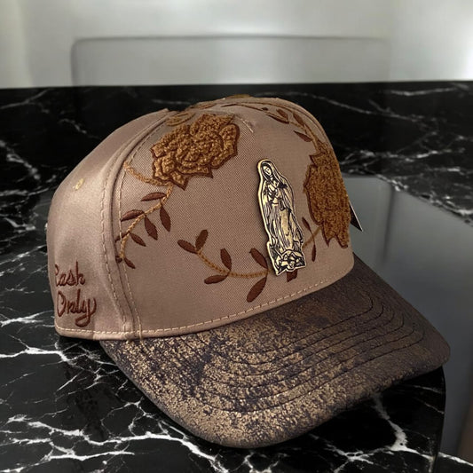 GORRA PREMIUN DE LA VIRGENCITA CAFE