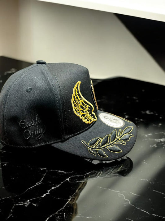 GORRA PREMIUN DE  SANJUDA NEGRO LAUREL DORADO