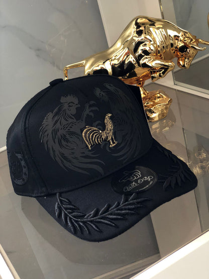 GORRA PREMIUN DE GALLO  NEGRA